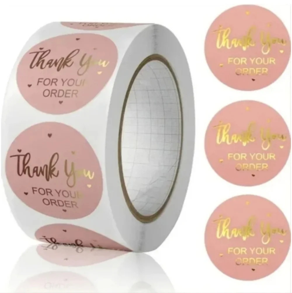 500 Pieces Roll Thank You Sealing Sticker